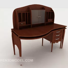 Vintage Wooden Dresser Desk 3d model