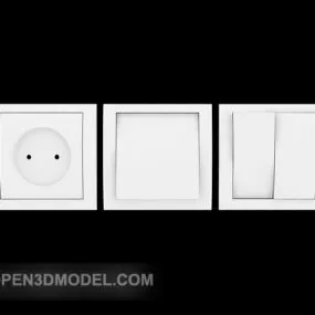 Wall Switch White Color 3d model