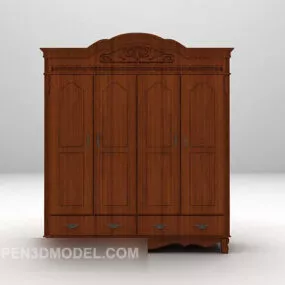 Home Bedroom Wardrobe Wooden 3d model