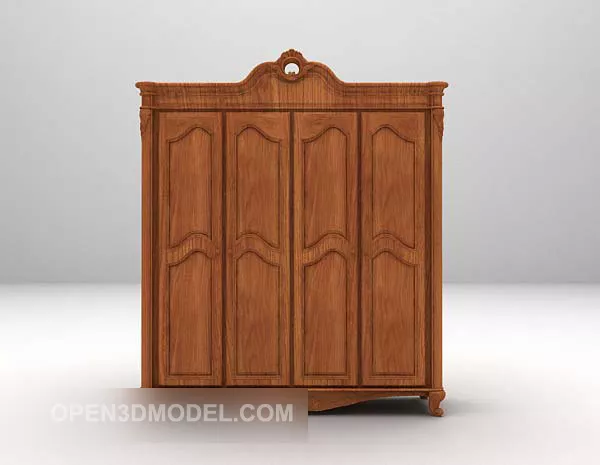Traditional Wooden Wardrobe 3d model Traditional Wooden Wardrobe 3d model