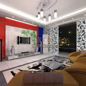 Warm And Stylish Home Interior 3d model