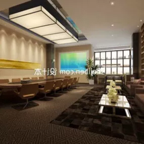 Warm Lighting Restaurant Indoor 3d model