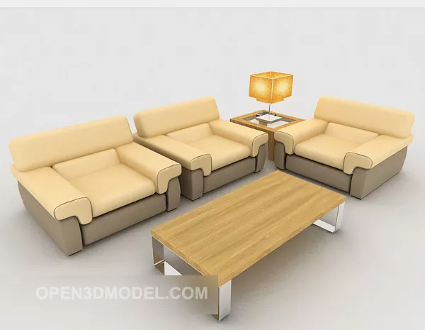 Warm Warm Yellow Combination Sofa 3d model Warm Warm Yellow Combination Sofa 3d model