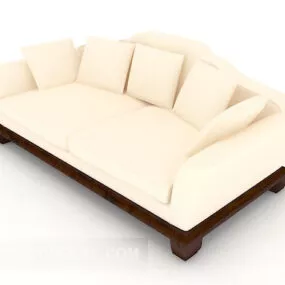 Warm Yellow Home Double Sofa 3d model