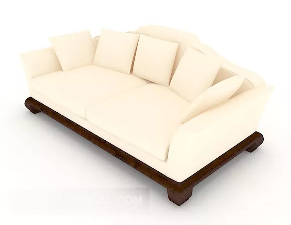 Warm Yellow Home Double Sofa 3d model Warm Yellow Home Double Sofa 3d model