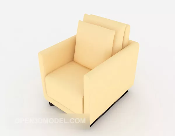 Warm Yellow Single Sofa 3d model Warm Yellow Single Sofa 3d model