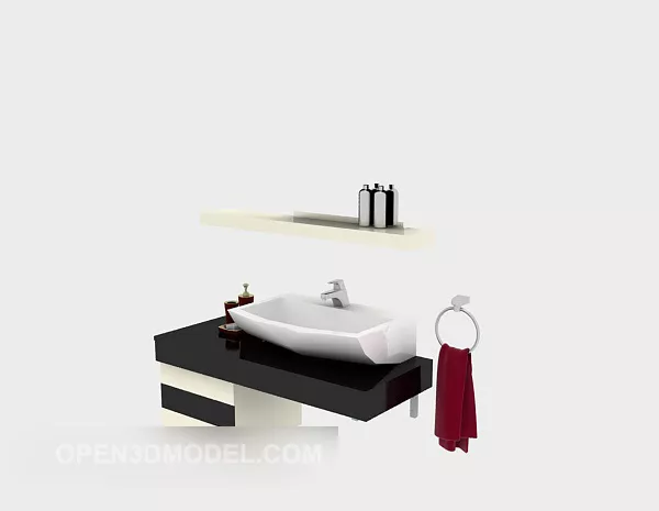 Curved Wooden Shape, Decorative Furniture 3d model