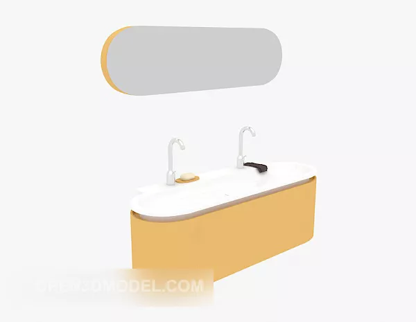 Wood Mirror Square Shape 3d model