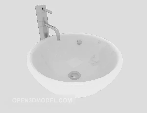 Bathroom Washbasin On Shelf 3d model