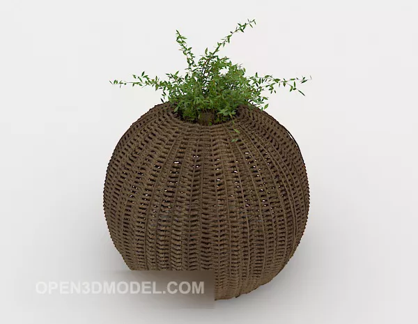 Weaving Potted Plant 3d model Weaving Potted Plant 3d model