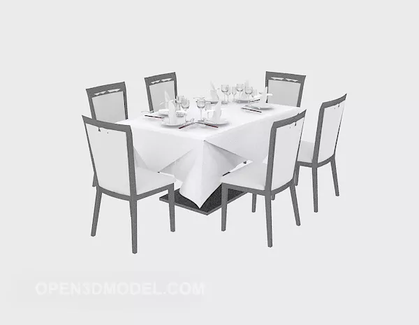 Western Dining Chairs Table Furniture 3d model Western Dining Chairs Table Furniture 3d model