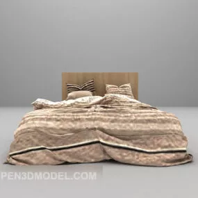 Vintage Brown Bed Furniture 3d model