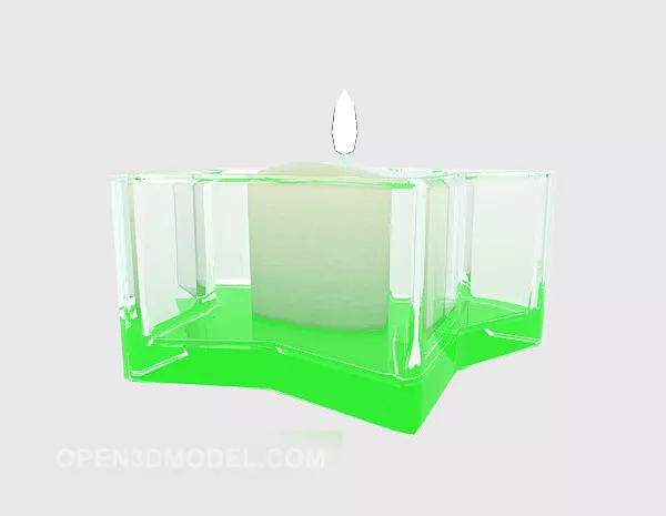 Sphere Candlestick In Glass Cup 3d model
