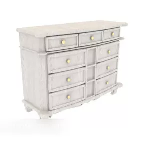 White Chest Side Board 3d model