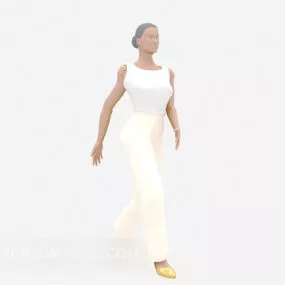Character Woman White Shirt 3d model