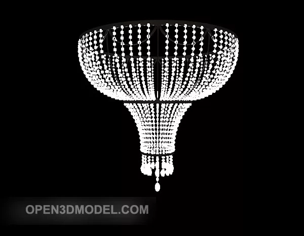 White Crystal Home Chandelier 3d model White Crystal Home Chandelier 3d model