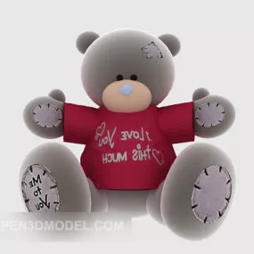 White Cubs Stuff Toy 3d model