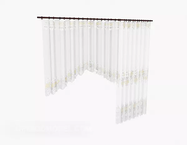 Curtains Set Vintage Texture 3d model