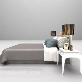 White European Bed Set 3d model