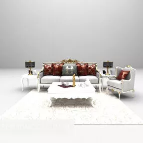 White Style European Sofa Furniture 3d model