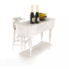 White European Table Chair Combination 3d model