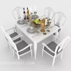 White European Style Table 3d model