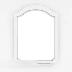 White Oval Mirror Decor 3d model