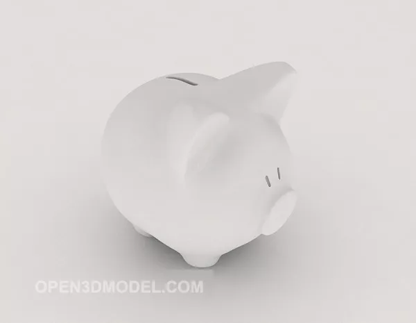 White Piggy Bank Plastic Material 3d model White Piggy Bank Plastic Material 3d model