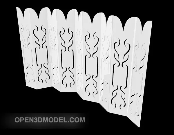 Carved Golden Partition Screen 3d model