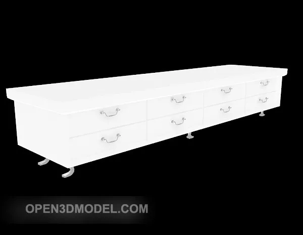White Tv Cabinet Mdf White Painted 3d model White Tv Cabinet Mdf White Painted 3d model