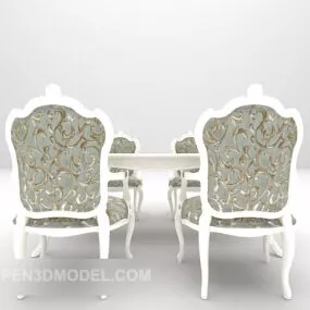 Elegant White Table European Style 3d model
