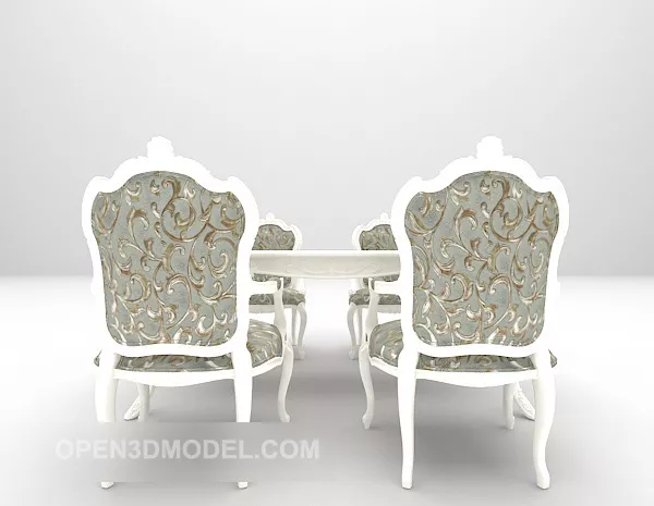 Elegant White Table European Style 3d model Elegant White Table European Style 3d model
