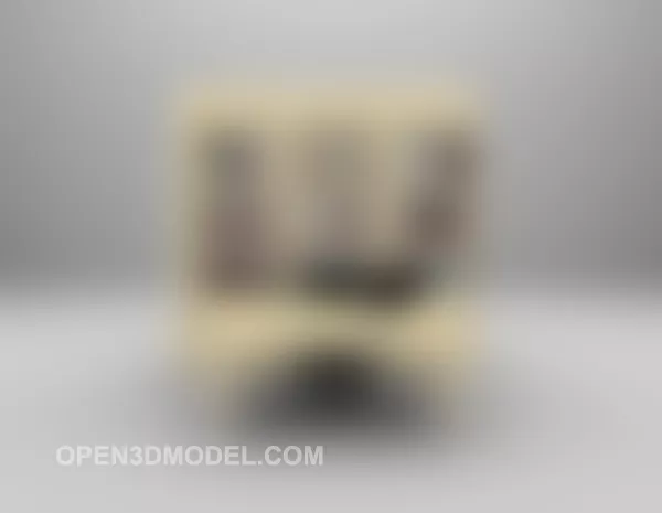 White Wood Bookcase And Table 3d model White Wood Bookcase And Table 3d model