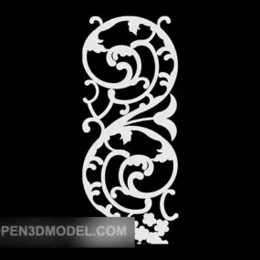 White Carved Decoration 3d model