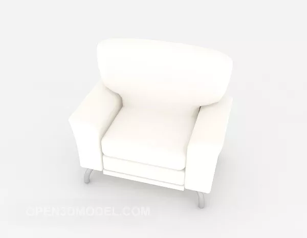 White Casual Single Sofa 3d model White Casual Single Sofa 3d model
