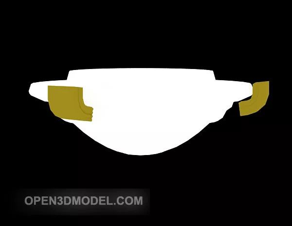 White Shade Ceiling Lamp Lighting 3d model White Shade Ceiling Lamp Lighting 3d model