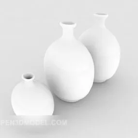 White Ceramic Bottle 3d model