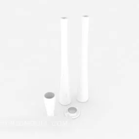 White Ceramic Crafts Vase 3d model