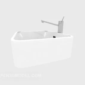 White Ceramic Washbasin 3d model