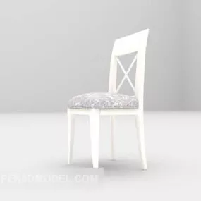 White Chair Wooden 3d model