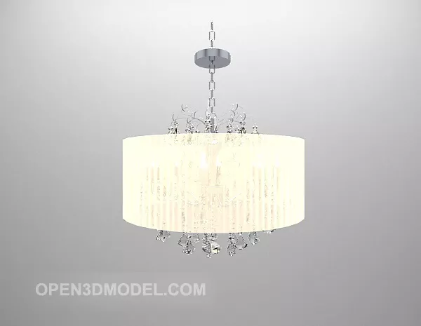 White Shade Chandelier V3 3d model White Shade Chandelier V3 3d model