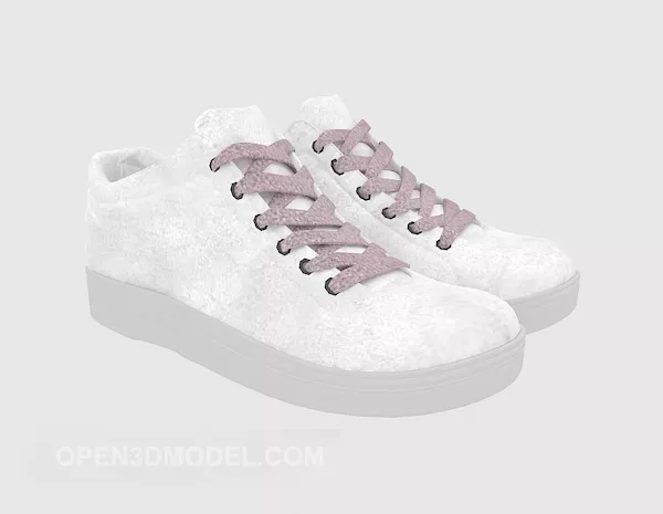 Red Platform High Heel Shoes 3d model