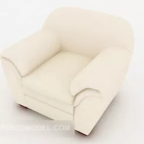 White Comfortable Single Sofa 3d model
