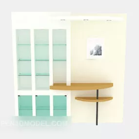 White Compact Display Cabinet 3d model