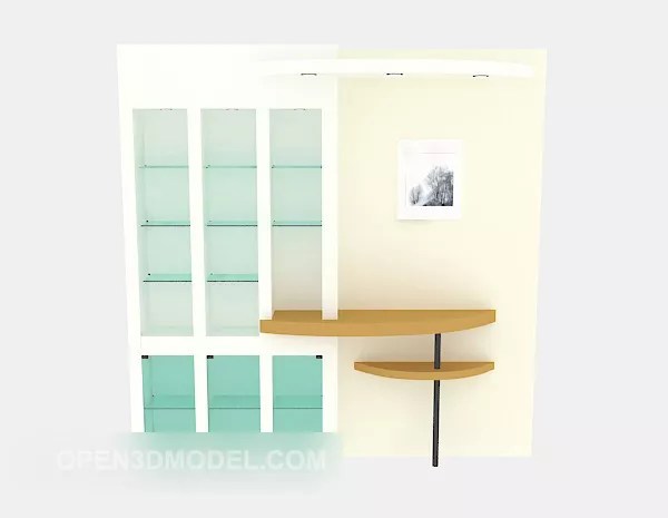 White Compact Display Cabinet 3d model White Compact Display Cabinet 3d model