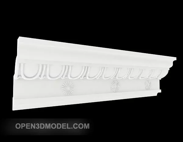 Modular Ceiling Plaster Floral Carved Style 3d model