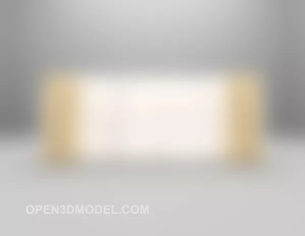 White Brown Curtains Home Furniture 3d model White Brown Curtains Home Furniture 3d model