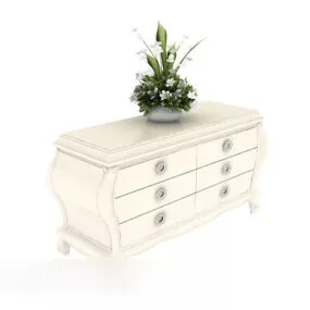 White Decorative Hall Cabinet 3d model