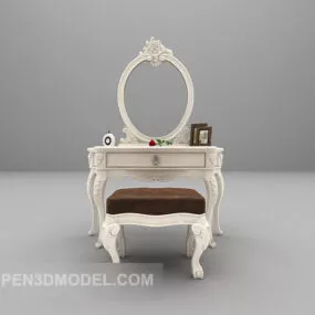 White Dresser Classic Style 3d model