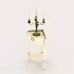 Classic Table Corner With Candlestick 3d model